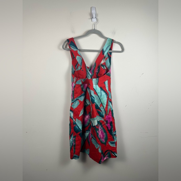 NWT FARM Rio Summer Foliage Linen Mini Dress Size Small - Picture 5 of 11